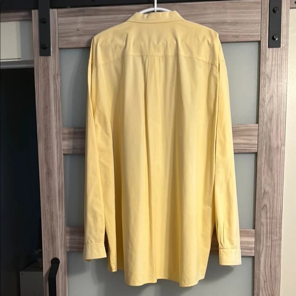 Vintage L.L. Bean Mens 2XLT Button Down Shirt Yellow Long Sleeve Big & Tall - Picture 5 of 9